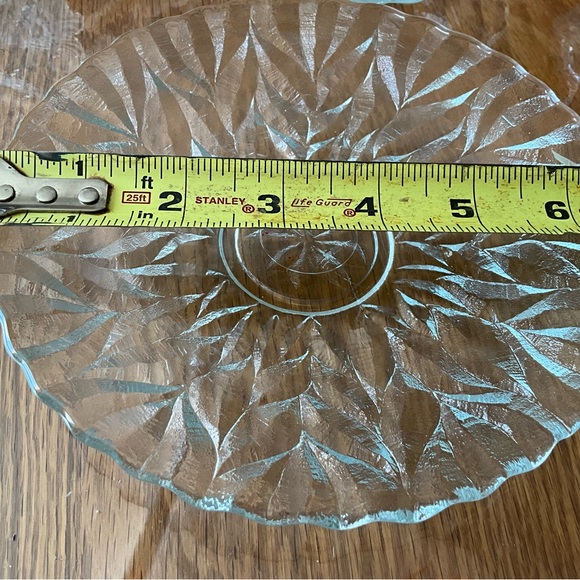 Snowflake Style Dessert Bowl Underplate Clear Set Of 2 - Picture 5 of 6